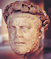 Diocletian, portrait head c 284 from Nicomedia, Archaeological Museum of Istanbul, photo J. Long