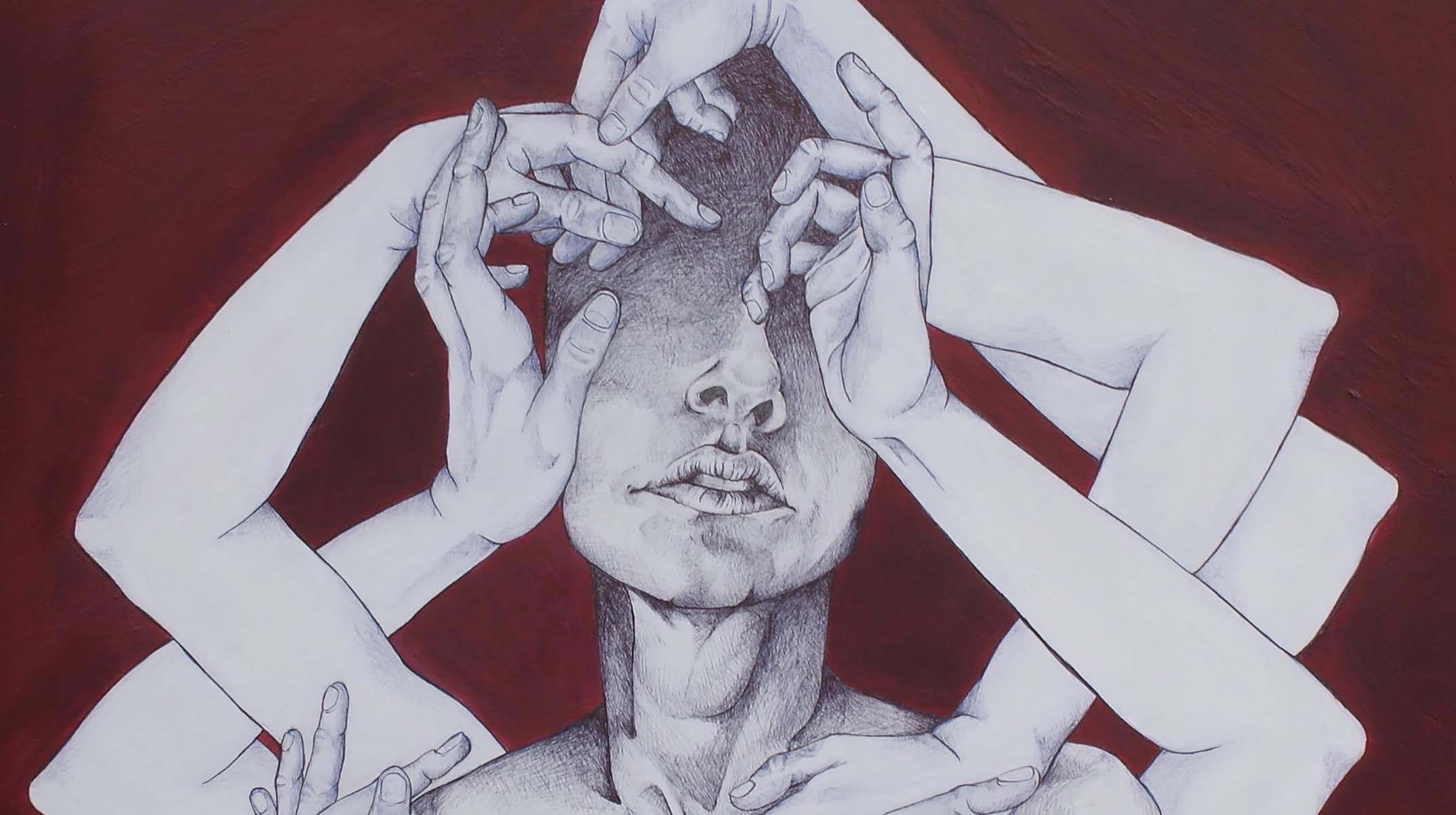 Cheyanne Silver's painting "Warm Blood" was inspired by her experience with a patient whose health continued to deteriorate. Silver uses her art as a way to process her own thoughts and emotions as a medical student. (Image: Courtesy Cheyanne Silver)