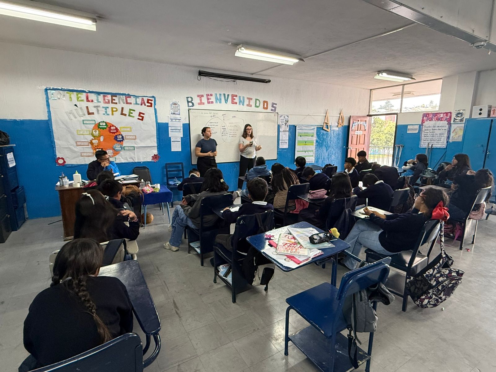 Loyola students teaching health education to kids in Quito, Ecuador at the Center