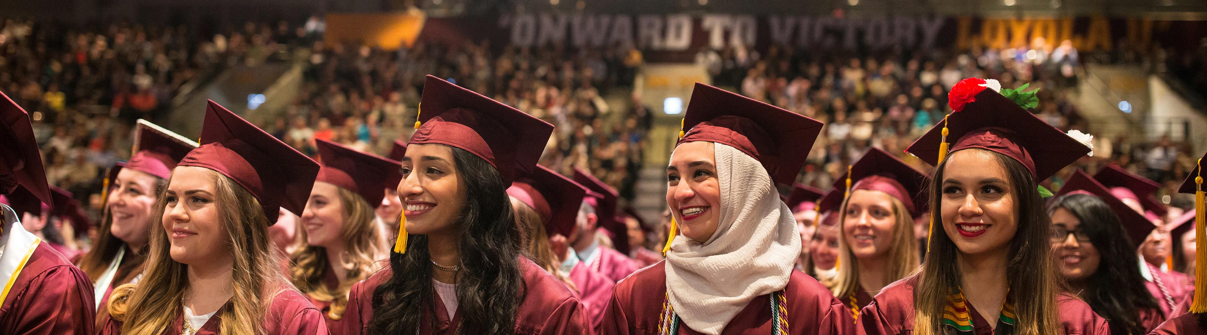Loyola University Chicago students at commencement