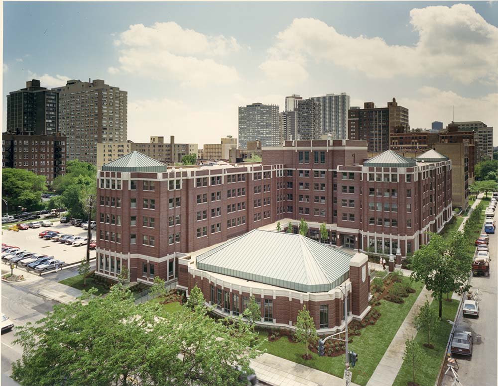 Aerial view of the Simpson Living and Learning Center