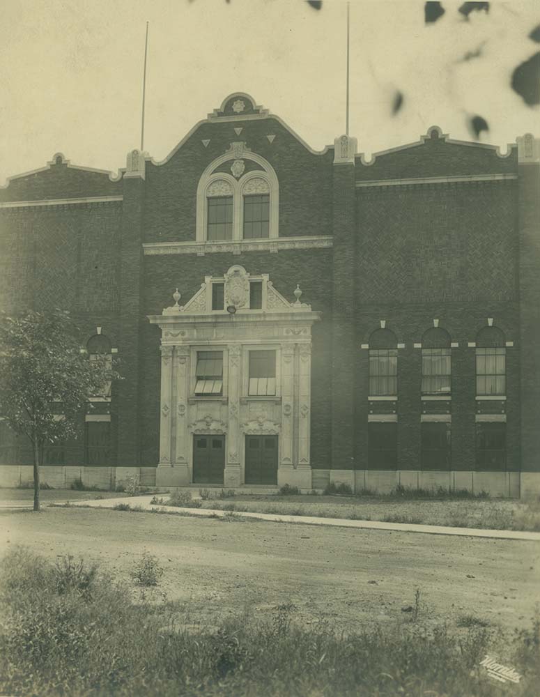 Exterior view of the Alumni Gymnasium soon after its construction in 1924