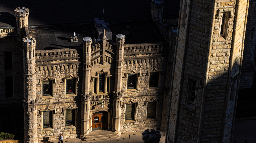 Building in shadows