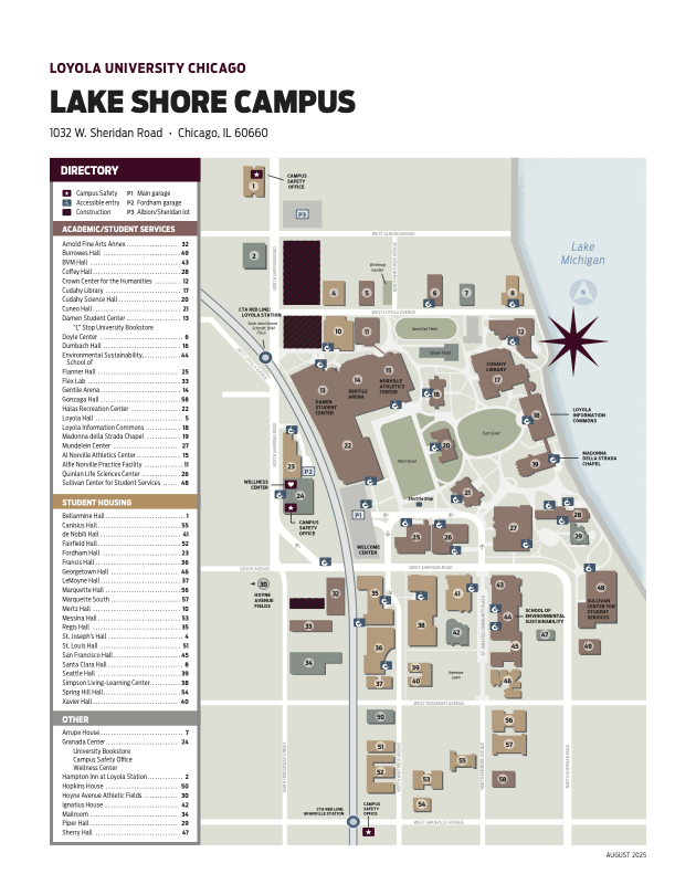 loyola campus map with crown center marked loyola campus map with crown center marked
