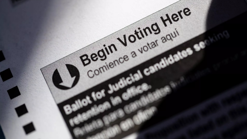 corner of a voting ballot paper