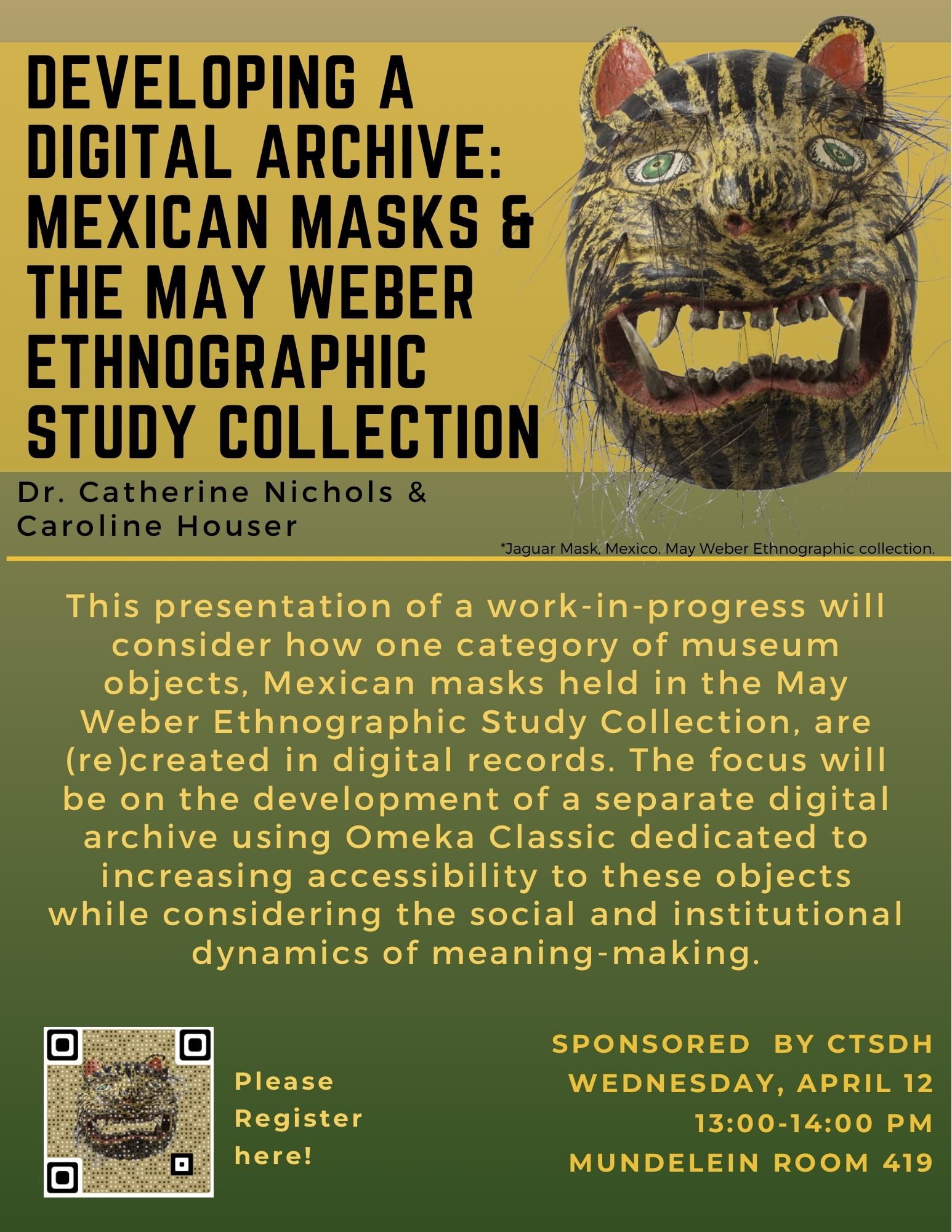 Poster of April,2023: Developing a Digital Archive: Mexican Masks & The May Webe