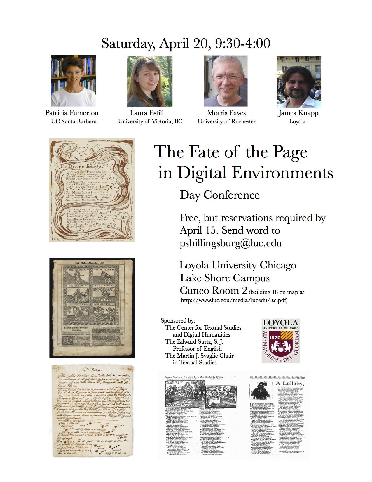 The Fate of the Page in Digital Environments - Patricia Fumerton (UC Santa Barbara), Laura Estill (U Victoria, BC), Morris Eaves (U Rochester), James Knapp (Loyola Chicago), April 20, 2013