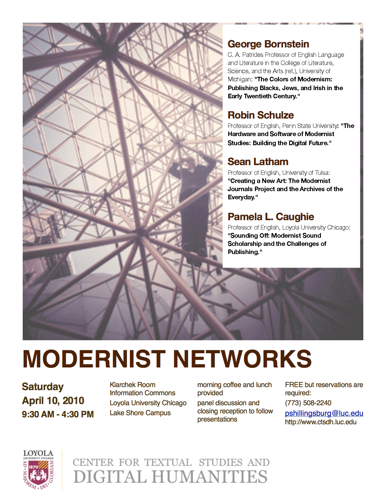 Modernist Networks - George Bornstein (UMichigan), Robin Schulze (Penn State), Sean Latham (U Tulsa), Pamela L. Caughie (Loyola Chicago), April 10, 2010