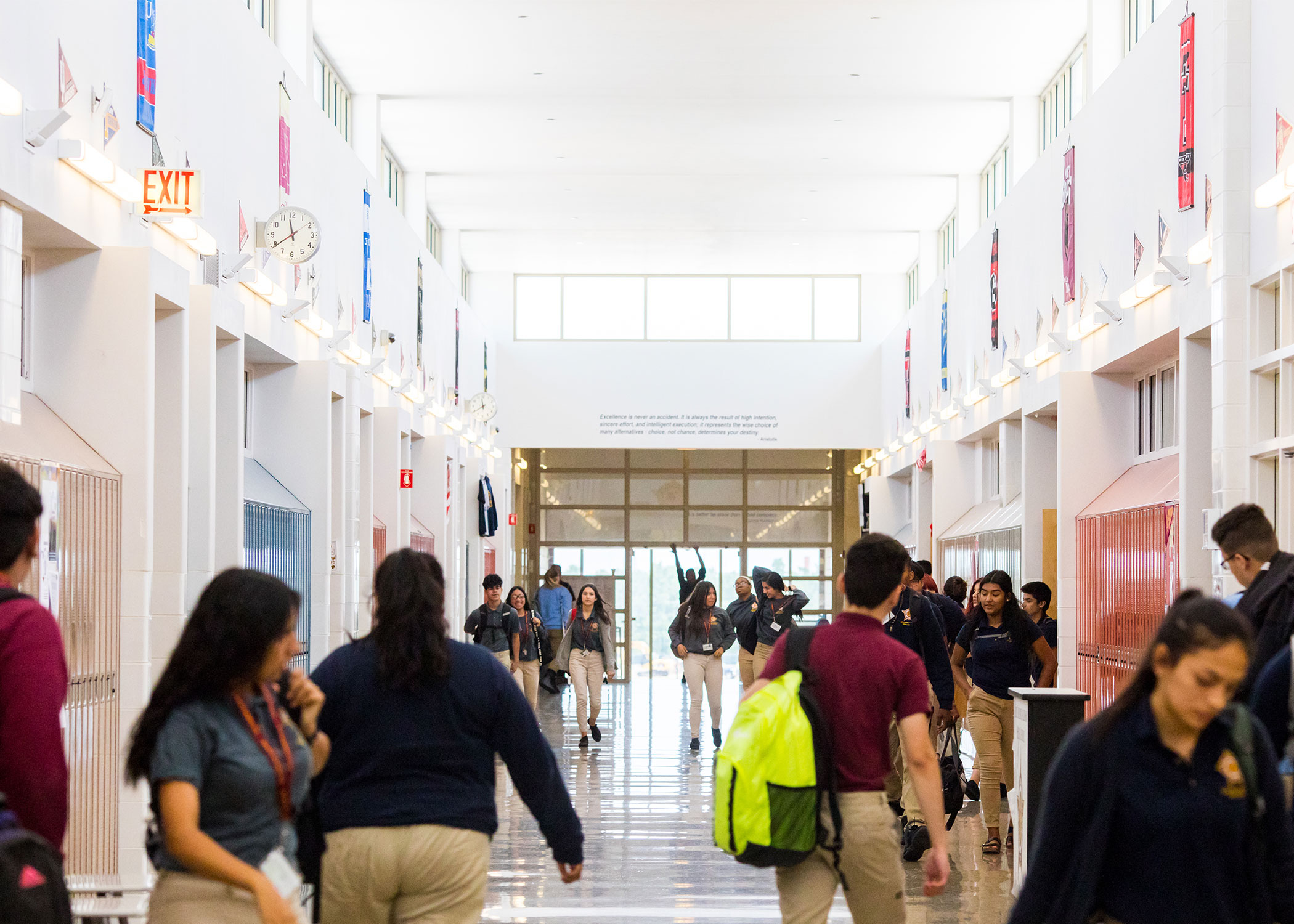 Loyola School of Education partner school, students in hallway