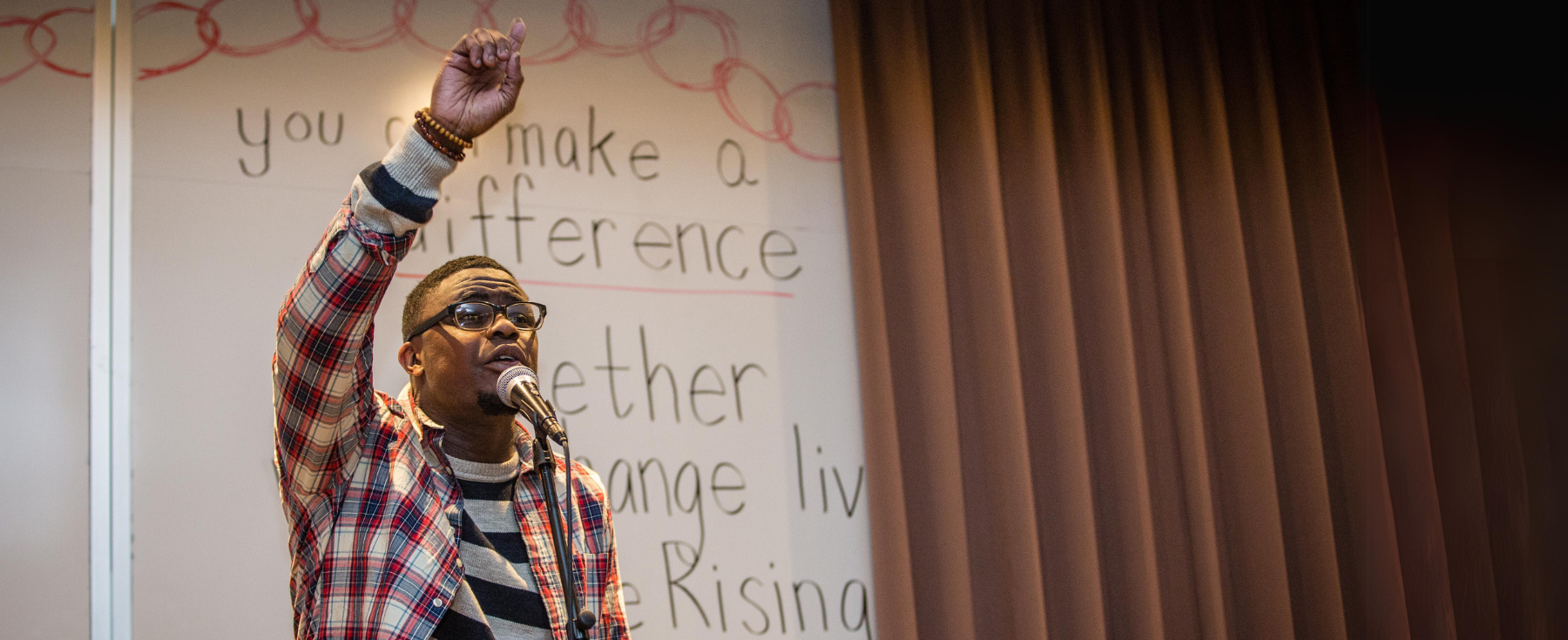 A student speaks out against racial injustice. A student speaks out against racial injustice.