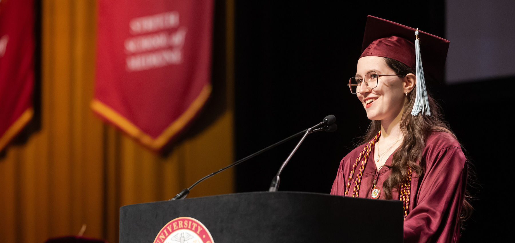 Loyola School of Education graduate and commencement speaker, Elizabeth Usher during commencement