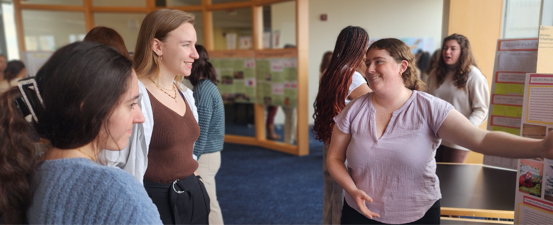 School of Education students share their work with one another at the Sequence 5 Poster session.