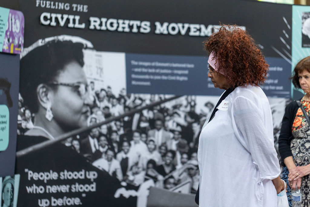 Event going looks on to an exhibit featuring Loyola alumna Mamie Till-Mobley, ME