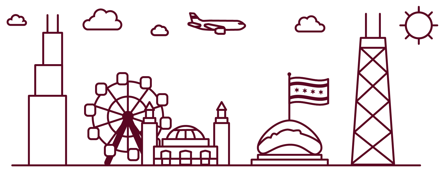 illustrations of Chicago landmarks