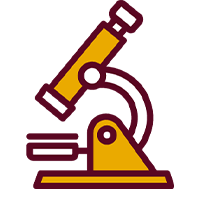 illustrated icon of a microscope