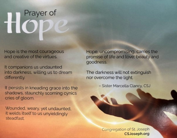 Sunset with a prayer printed on it