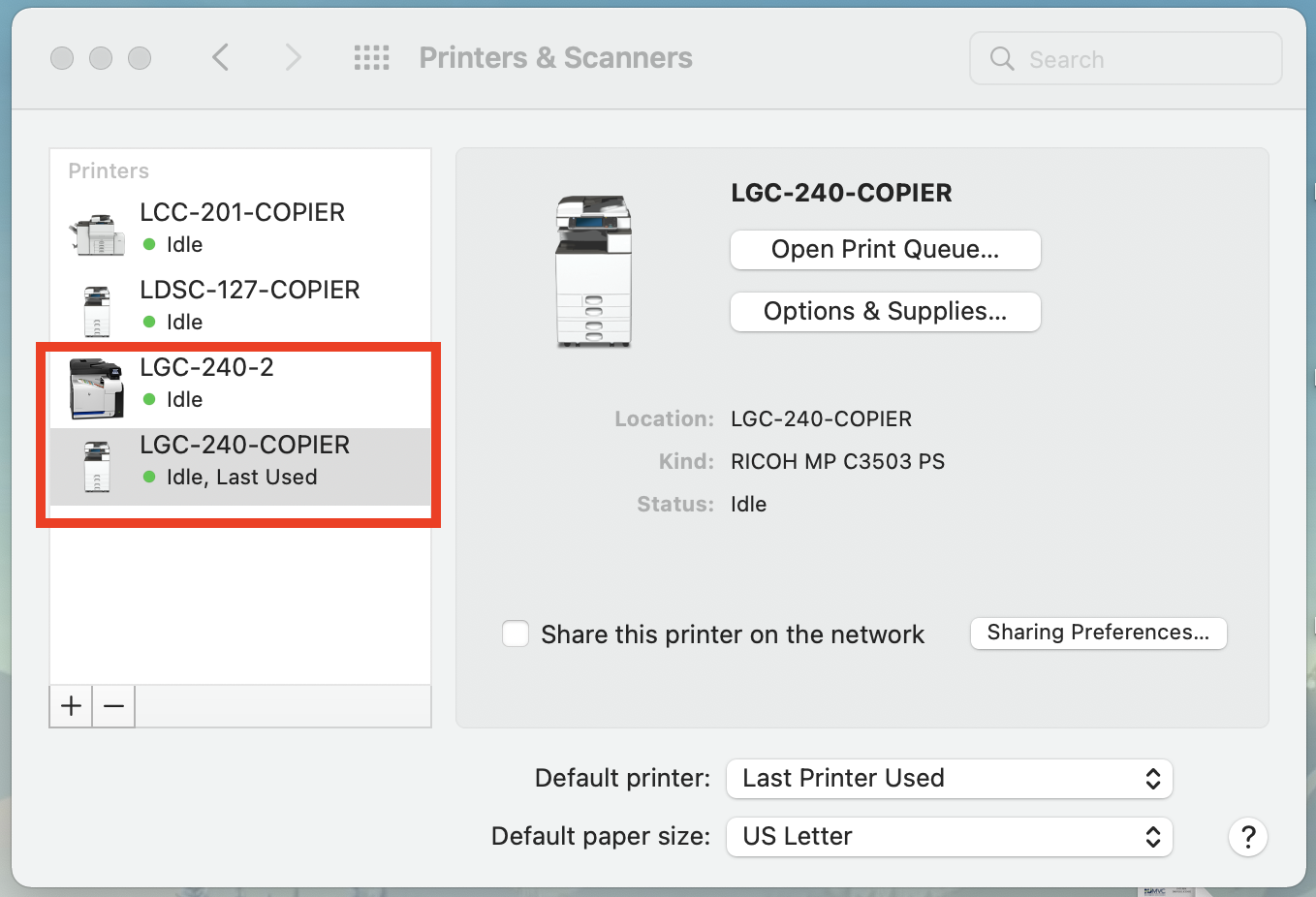 Onkel eller Mister vokal krater Network Printers on macOS: Information Technology Services: Loyola  University Chicago