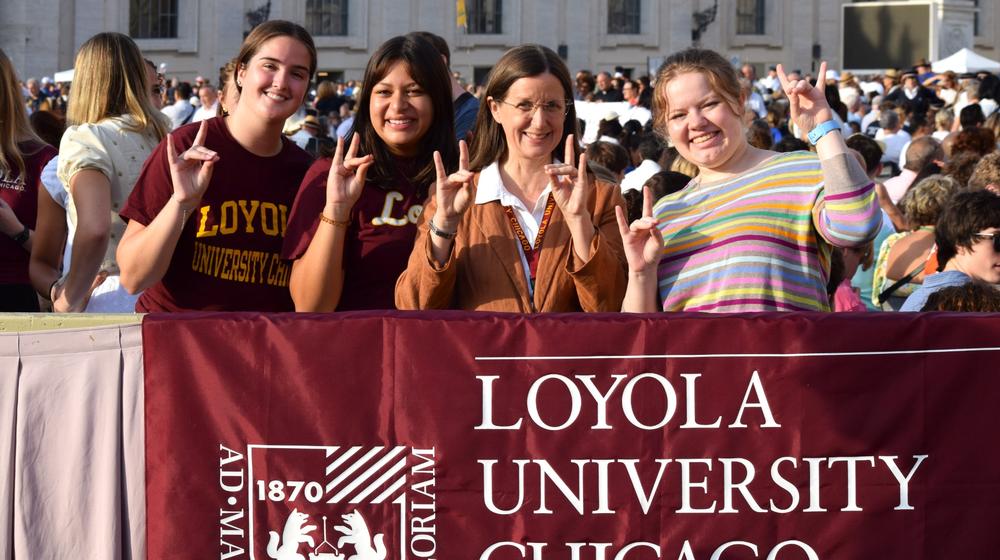 Loyola students and faculty at papal audience Loyola students and faculty at papal audience