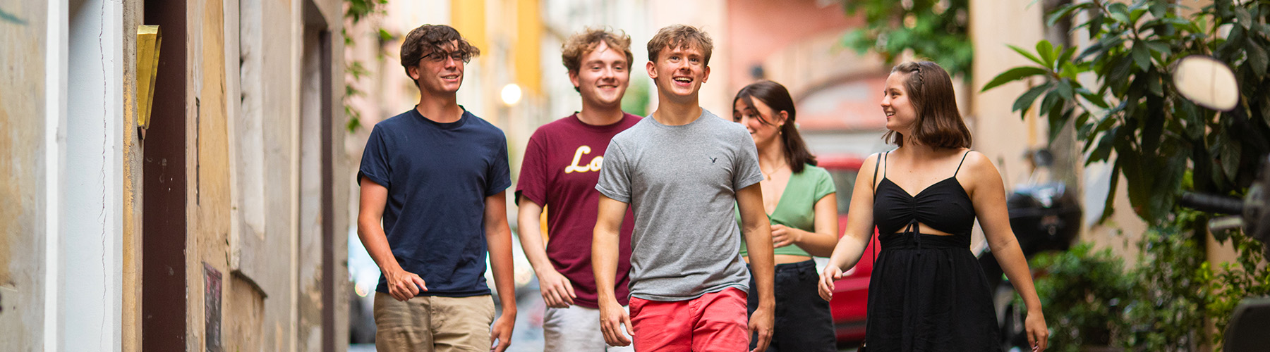 Loyola students walk the streets of Rome