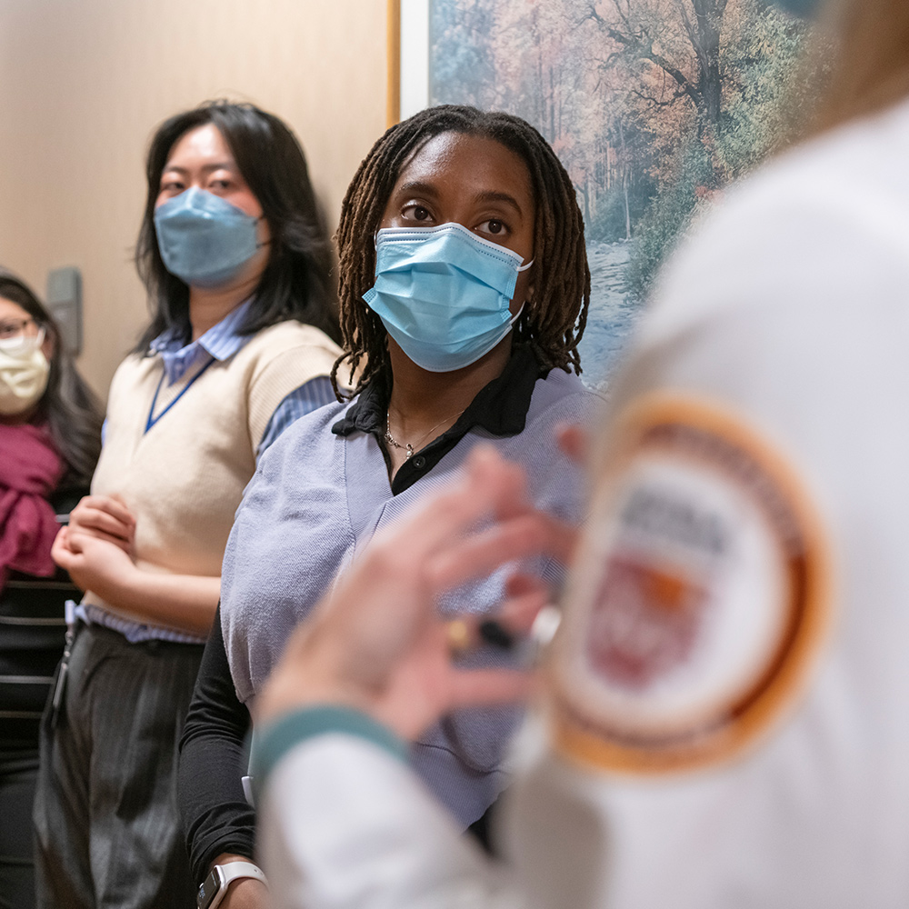 HJP students listening to a doctor