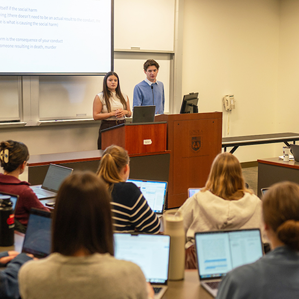 2Ls Oriana Mejia and Liam O’Connor lead a tutoring session