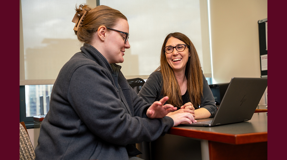 Gina Gerardi counseling a student
