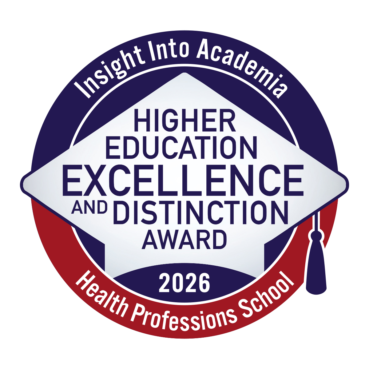A blue and red circle logo against a white background that includes the words:Higher Education Excellence and Distinction Award 2026 A blue and red circle logo against a white background that includes the words:Higher Education Excellence and Distinction Award 2026