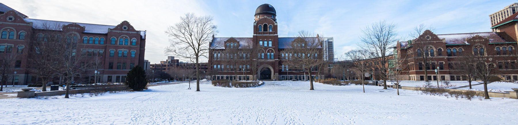 Loyola campus with snow