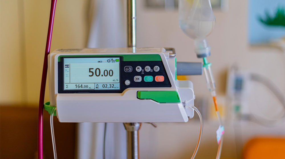 Close up of digital ICU monitor
