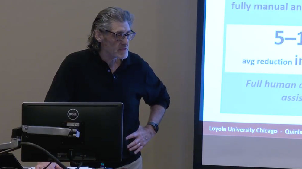 Steven Keith Platt giving presentation at Lewis University