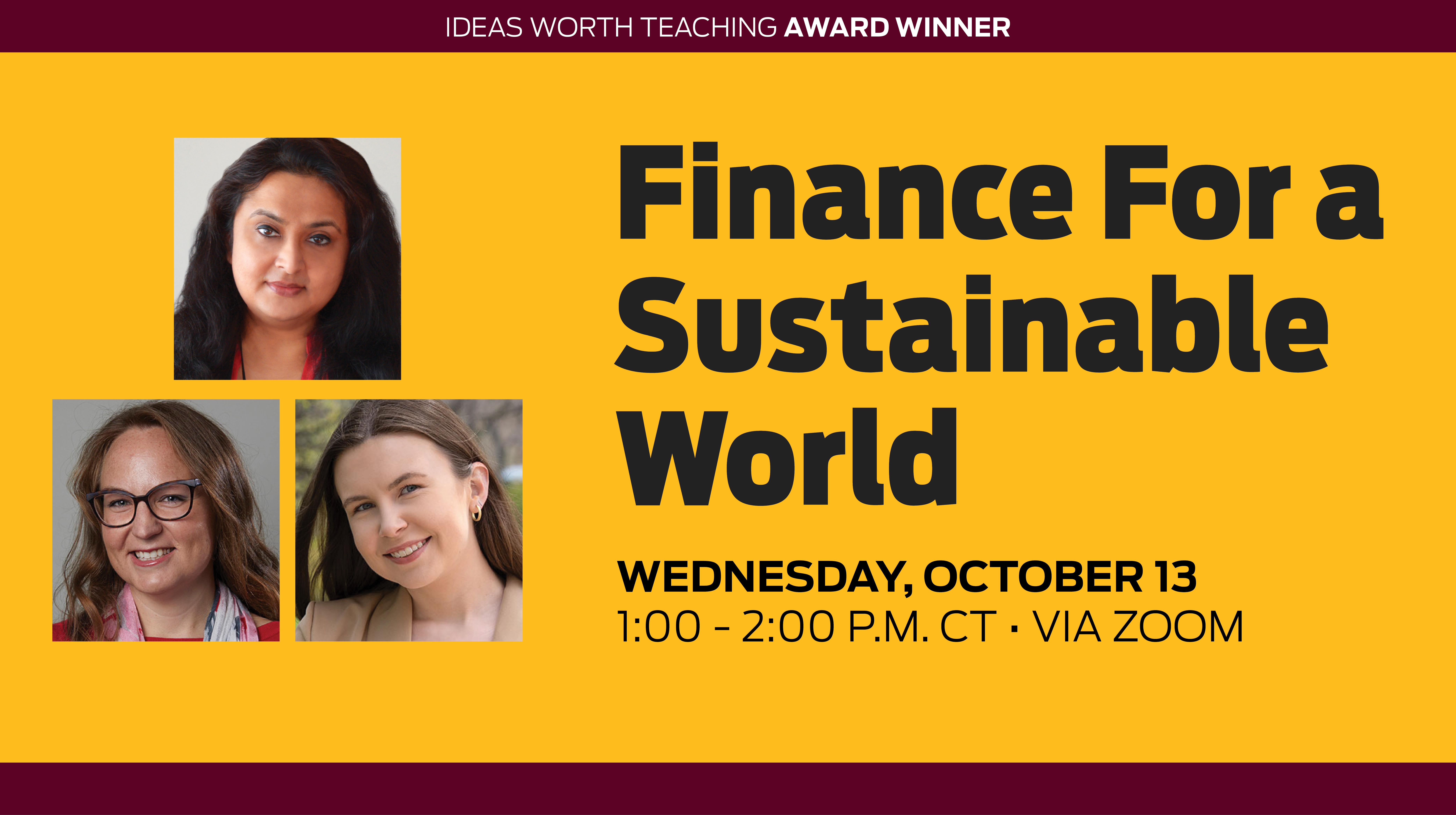 Ideas Worth Teaching: Finance for a Sustainable World