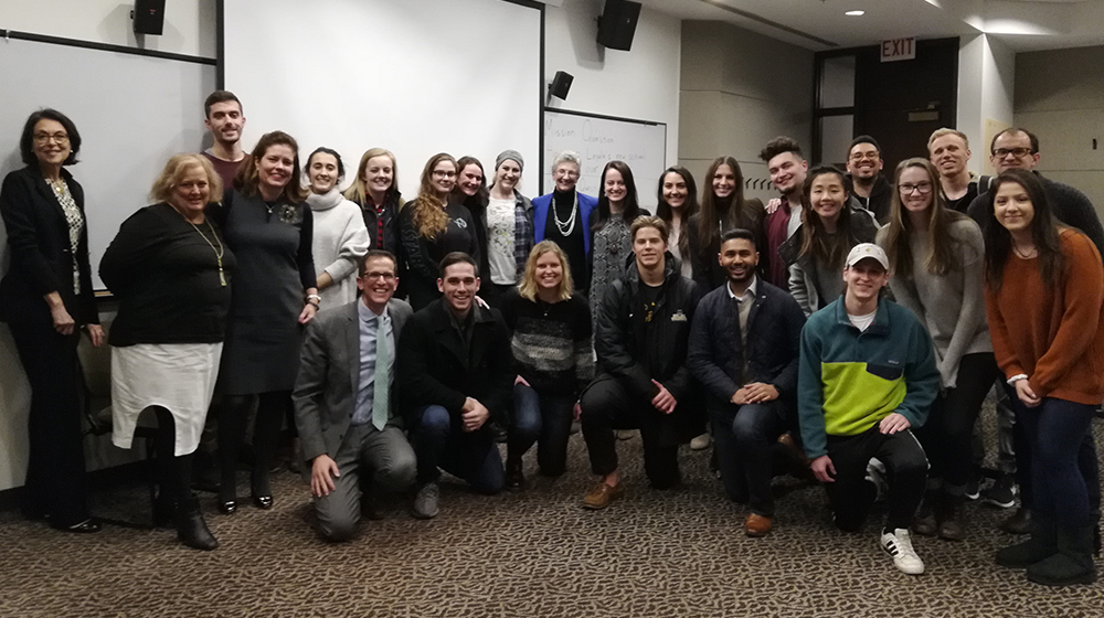 Nonprofit management students enjoy a special visitor: President Rooney