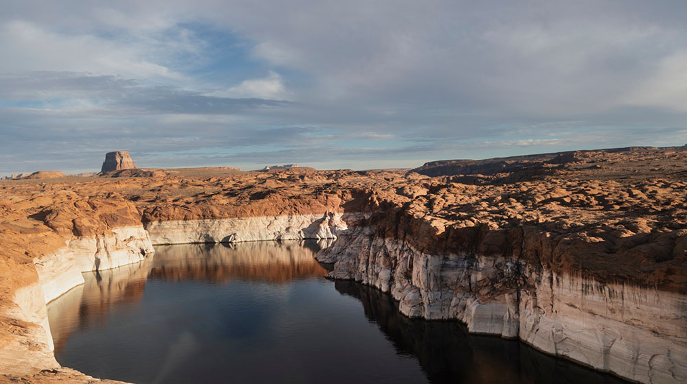 A river cuts through a canyon