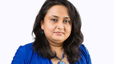 Swasti Gupta-Mukherjee on a white background