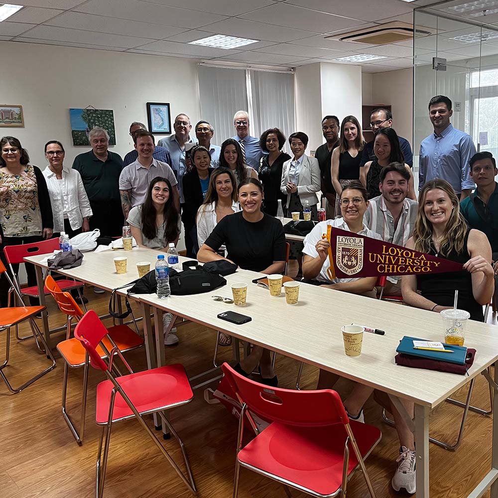 Students meet at Loyola’s Vietnam Center during their exploration of Vietnam.