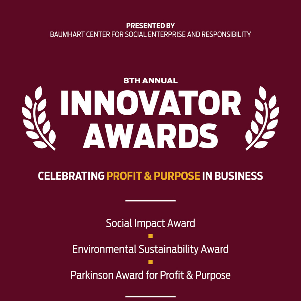 Graphic announcing nominations for the 8th annual innovator awards