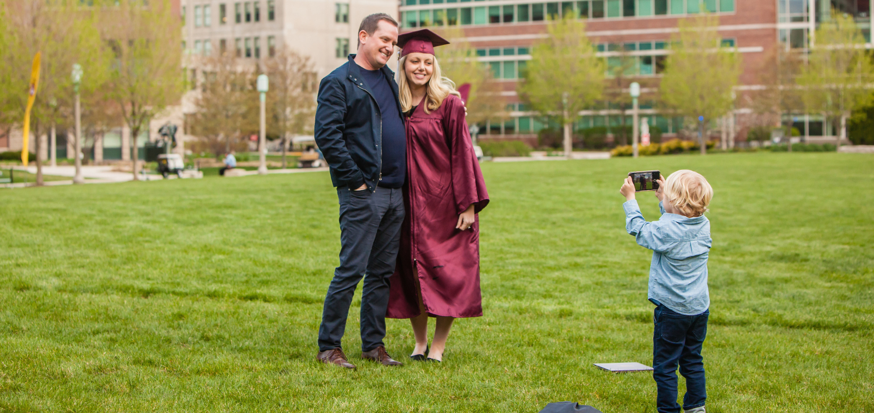 Loyola graduate and adult learner celebrates graduation with family Loyola graduate and adult learner celebrates graduation with family