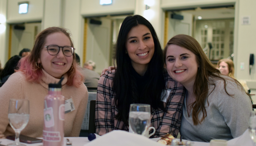 In a pre-pandemic photo, from left, Phoenix news editors Kayleigh Padar and Madison Savedra, and Editor-in-Chief Mary Chappell.