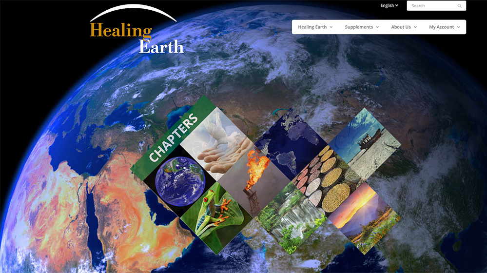 Screenshot of Healing Earth home page