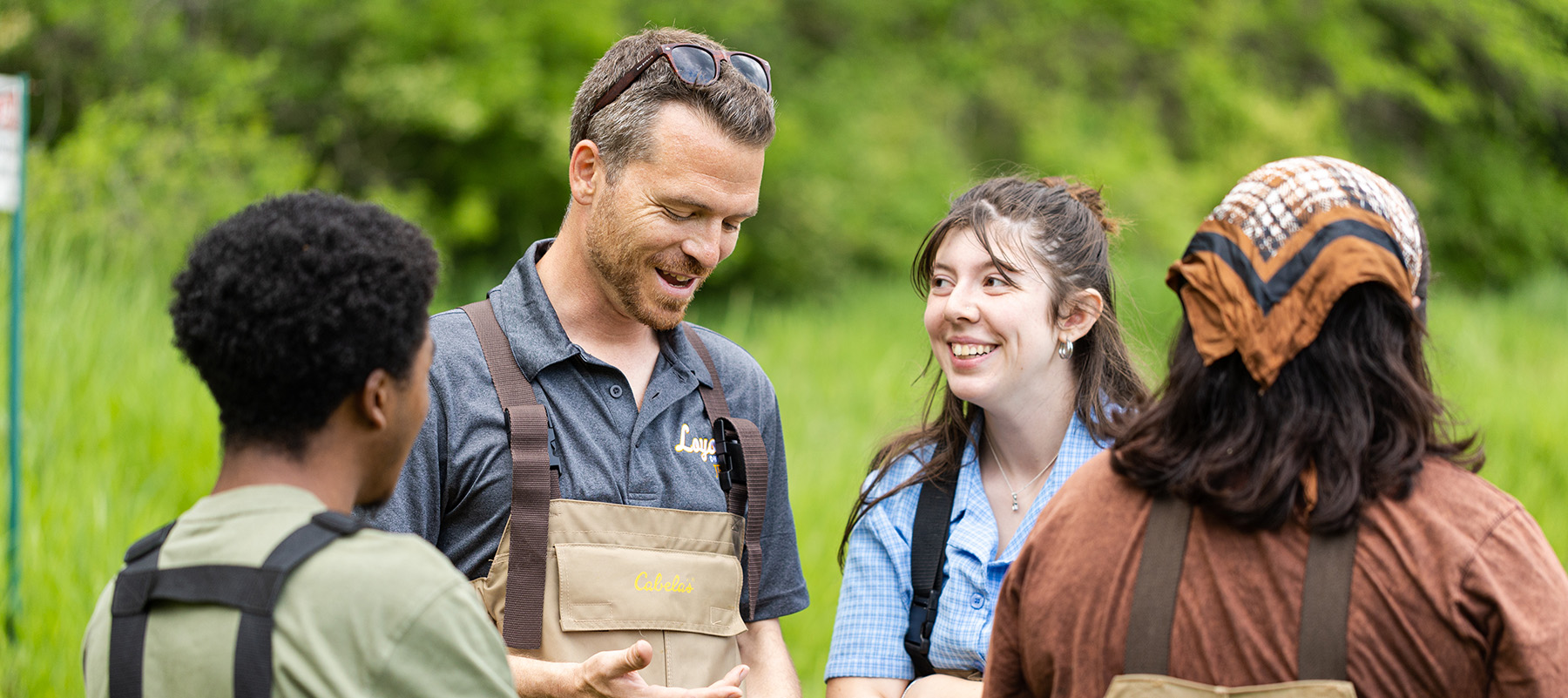 Mark Mackey with students