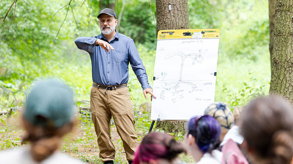 Ray Dybzinski teaching a class outdoors at LUREC