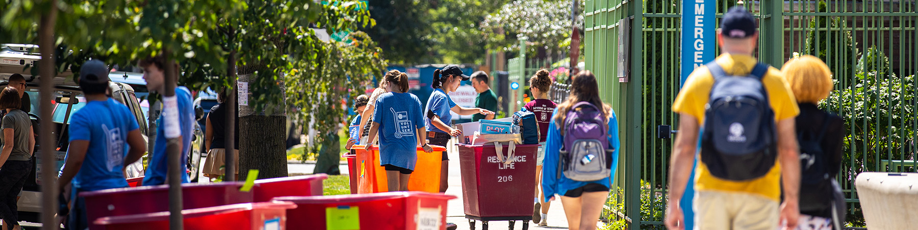 students moving into dorms on the Loyola campus