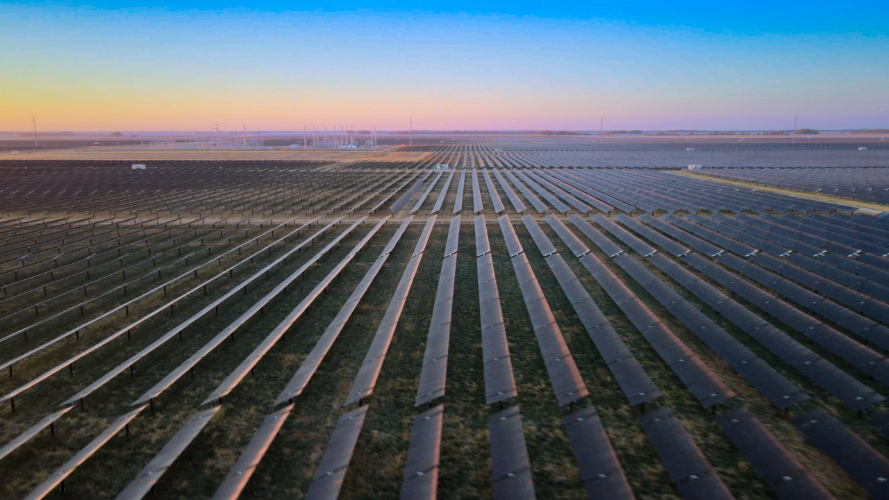 Solar farm from above