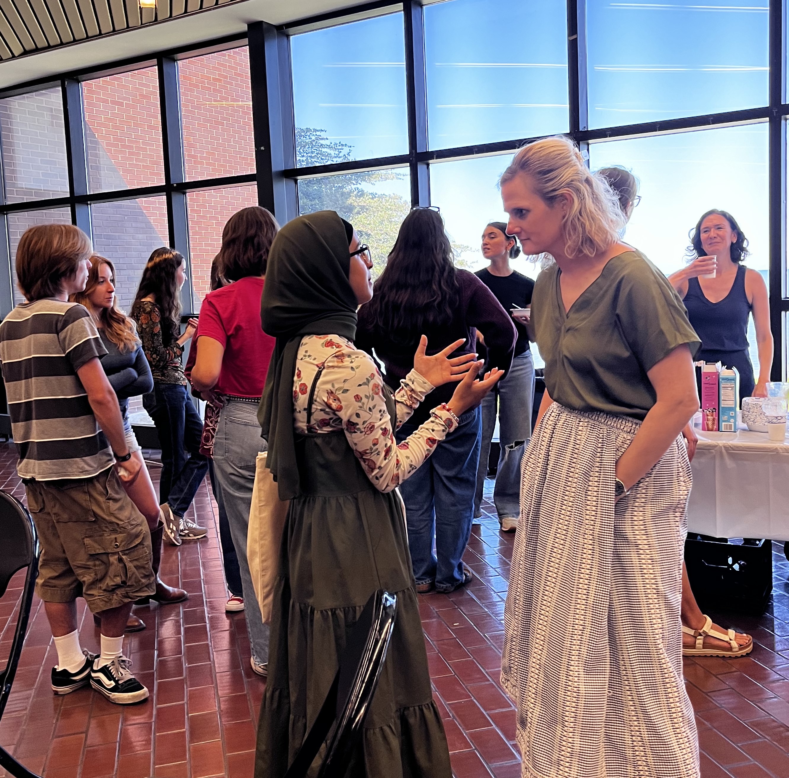 student and professor talking