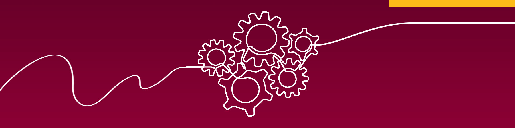 White line illustration of working gears, against a maroon background, to demonstrate Loyola University Chicago's school-based marcom team. White line illustration of working gears, against a maroon background, to demonstrate Loyola University Chicago's school-based marcom team.