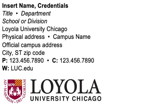 Loyola University Chicago e-signature format