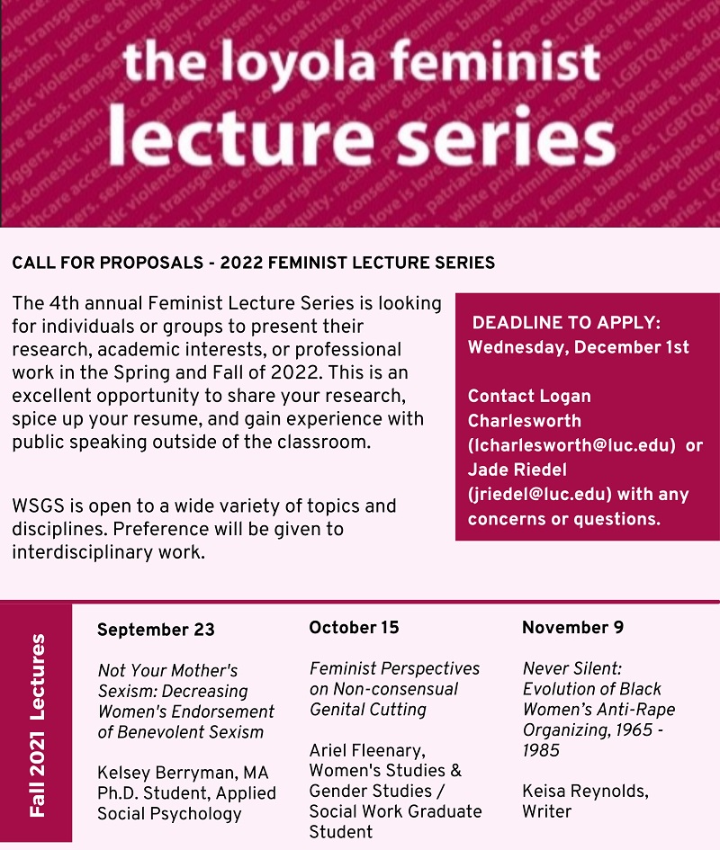 Call for Proposals 2022 Feminist Lecture Series
