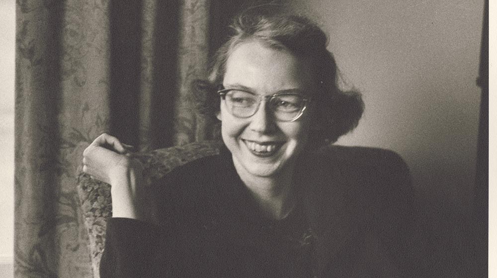 Iconic Catholic writer Flannery O'Connor is the subject of a new documentary film by Loyola University Chicago faculty member Elizabeth Coffman. The film earned the prestigious Library of Congress Lavine/Ken Burns Prize for Film. (Photo: Associated Press, Atlanta Journal Constitution, 1962; courtesy of Elizabeth Coffman)